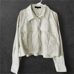 ZARA クロップド丈シャツジャケット オフホワイトXXLのサムネイル