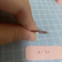 A-32 レッドラインストーン エタニティリング 約15号