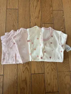 ベビー肌着セット 3枚組 花柄 ストロベリー