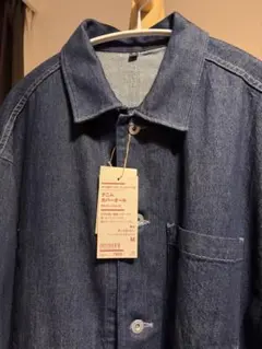 期間値引中 新品未使用 無印 カポック混デニムカバーオール　インディゴブルー M