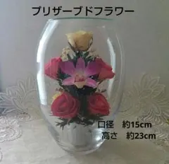 プリザーブドフラワー ガラスドーム入り バラ 蘭 インテリア 置物