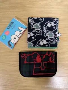 スヌーピーハンドタオル＆ティッシュケース＆ティッシュ