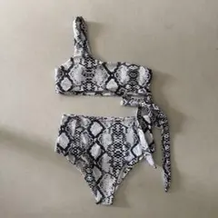 パイソン柄 ワンショルダー ビキニ Sのサムネイル