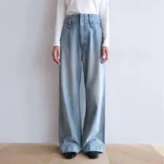 お値下げ_新品未使用_ラウンジドレス ライトドロストデニムパンツ M