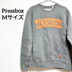 【M】 Pressbox スウェット トレーナー グレー ロゴ オーバーサイズ