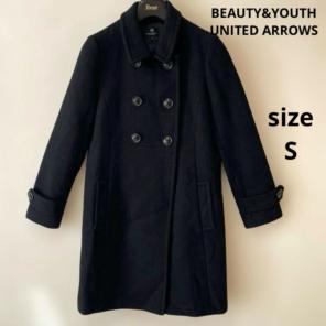 美品 ビューティアンドユース アンゴラ混 ウールコート