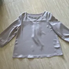 美品　NBB キーネックピンクベージュ七部袖トップス