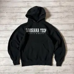 JANSPORT ジャンスポーツ カレッジロゴ パーカー 黒ブラック　メンズ古着