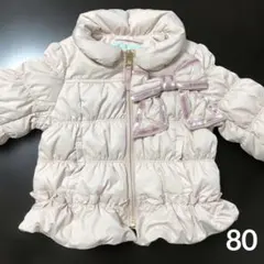 [新品]TOCCA リボン付きピンクダウンコート 80サイズ