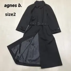agnes b. アニエスべー ステンカラー ロングコート 2サイズ ブラックのサムネイル
