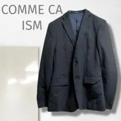 k【コムサイズム】テーラードジャケット/美品 ストライプ柄 ビジネス ブラック