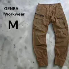 【即日発送】 GENBA カーゴパンツ M 作業着 アメカジ ブラウン 古着のサムネイル