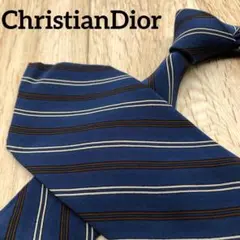 ✨極美品✨ChristianDior ネクタイ ストライプ ネイビー シルク