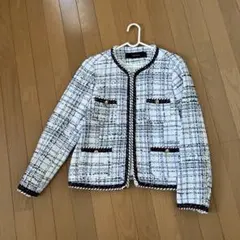 美品‼️ZARAベーシックツイードジャケットUSALサイズ