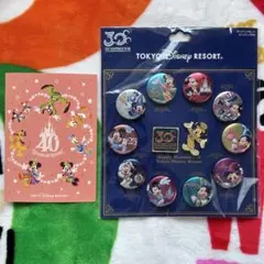 東京ディズニーリゾート 30周年記念 ピンバッジ付き缶バッジセット