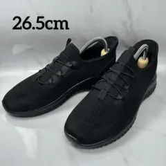 新品 26.5cm 手を使わず履けるスニーカー ブラック 紐なし ウォーキング