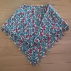 ハンドメイド　三角ショール　グラデーション