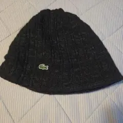 LACOSTE ニット帽 ビーニー ブラック
