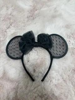 ミニー　黒レース　カチューシャ　ディズニー