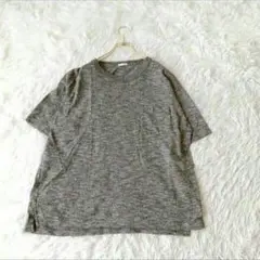 ジーユーGU 杢グレー 半袖TシャツLシンプル定番