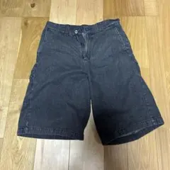 ダークグレー デニム風 ショートパンツ ハーフデニム