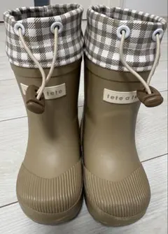 tete a tete チェック柄レインブーツ 14cm