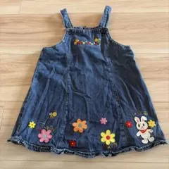 ミキハウスウサギ刺繍デニムジャンバースカート 90cm ミキハウス うさぎ刺繍 ジャンパースカート 90 - メルカリ