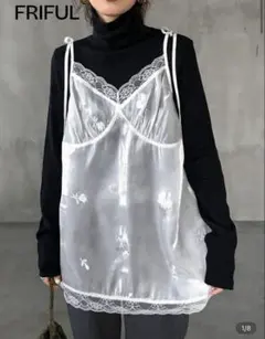 [shein]<新品>レースカジュアルレイヤードキャミソール