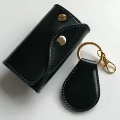 レザー コードバン キーケース & キーホルダー ブラック