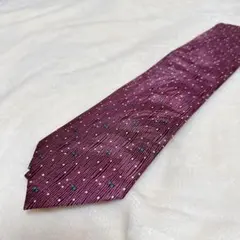 KLEIN バーガンディ ドットパターン ネクタイ