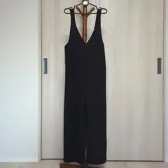 【美品】GU ジーユー Vネックサロペット ブラック S