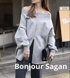 Bonjour Sagan 前後2WAYオフショルダージップスウェットのサムネイル