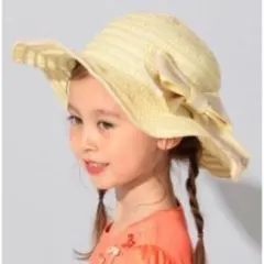 TOCCA トッカ キッズ 麦わら帽子 56cm リボン ハット 女の子