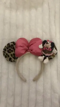 ミニー ヒョウ柄カチューシャ ぬいぐるみ付き 値下げ中
