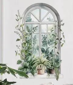 インテリアシール グリーン ウォールステッカー 壁用 ガーデニング 観葉植物