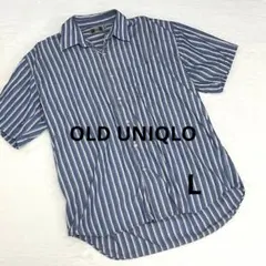 【オールドユニクロ】OLD UNIQLO ストライプ半袖シャツ L 90s