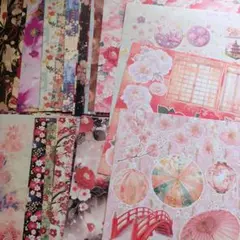 ◯和柄デザインペーパー50枚+素材シート3枚set　和コラ　A4