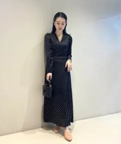 JOIEVE ジョエブ BEAMS クラシックドット ワンピース（ブラック）