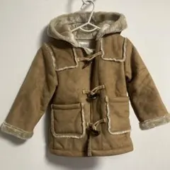 【試着のみ】B:MING BEAMS フード付きコート 90 フェイクムートン系