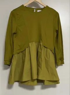 未使用　OPAQUE.CLIP ペプラム　カットソー　マスタード　38/M