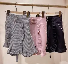 【LIZLISA】フリルサスペンダー付き スカパン ギンガムチェック 姫ロリ地雷