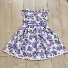 紫陽花柄ノースリーブワンピース 110cmのサムネイル