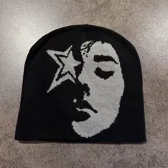 ビーニー 黒 ニット帽 Y2K 海外ストリート クール カジュアル カジュアル