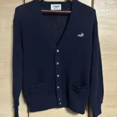 クロコダイル　ネイビー Vネック カーディガン