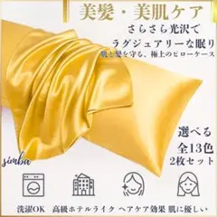 枕カバー 2枚セット シルク風 ピローケース シャンパン 封筒型 51×66cm