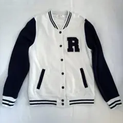 COLZA スタジャン ホワイト×ネイビー M