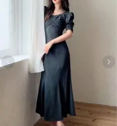 リゼクシー　バッグオープンワンピース　グリーン