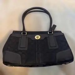 COACH コーチ トートバッグ 黒　シグネチャー　ハンドバッグ　美品