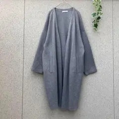 1153【ジーナシス】Fサイズ♡ロングカーディガン 羽織り ゆるだぼ グレー
