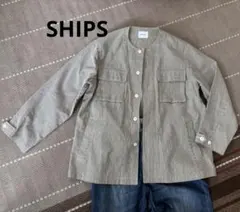 SHIPS any： ヒッコリー ワークジャケット(ノーカラージャケット)